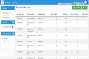 Giao diện phần mềm Timesoft chấm công nhân viên