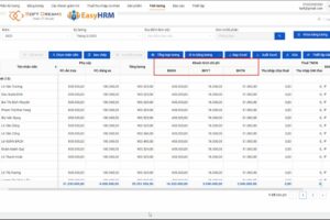 Hệ thống EasyHRM tự động tổng hợp dữ liệu công, các khoản phụ cấp,...