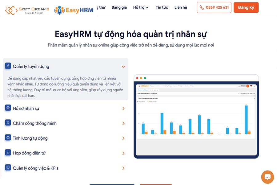 Phần mềm hỗ trợ chấm công EasyHRM