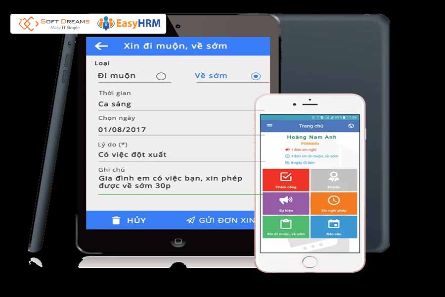 Ứng dụng chấm công trên điện thoại MobiWork PG