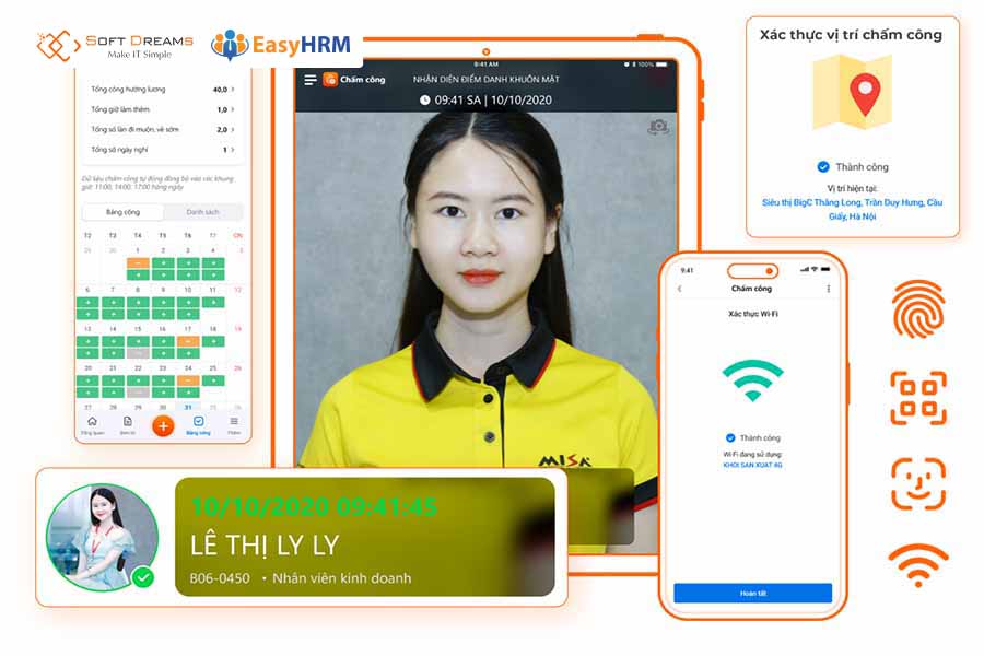 Ứng dụng chấm công trên điện thoại AMIS