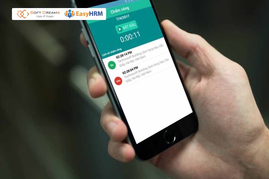 Phần mềm chấm công trên điện thoại
