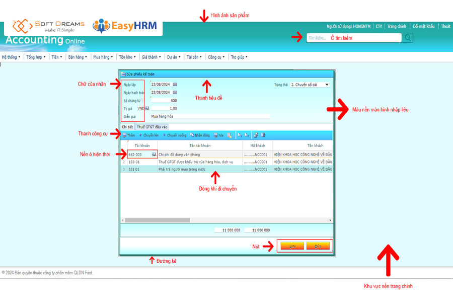 Giao diện trang web quản lý tuyển dụng Fast HRM Online