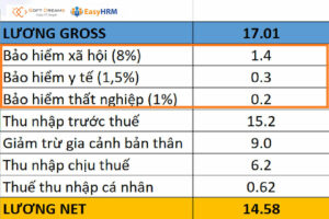 Ví dụ cách tính lương Net