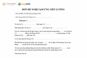 Mẫu đơn xin tạm ứng lương chuẩn chỉnh, dùng được cho nhiều trường hợp