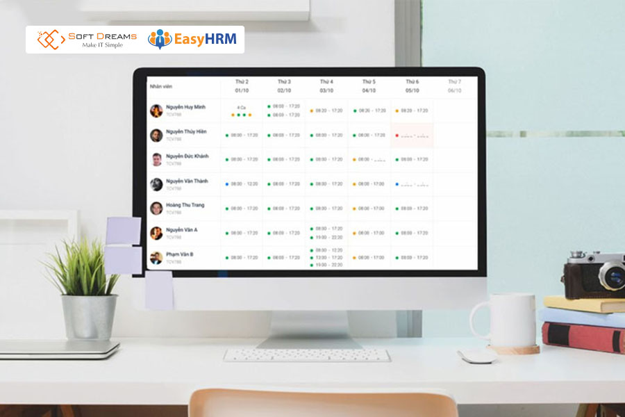Chấm công cho công nhân bằng phần mềm chấm công