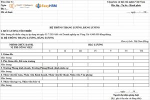 Mẫu thang bảng lương mới nhất 2025