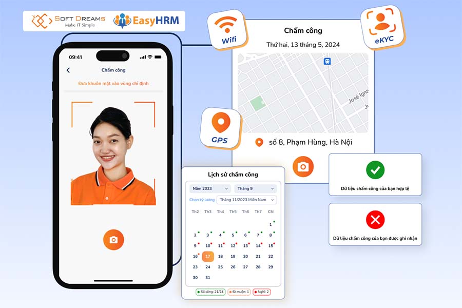 Phần mềm chấm công bằng khuôn mặt EasyHRM