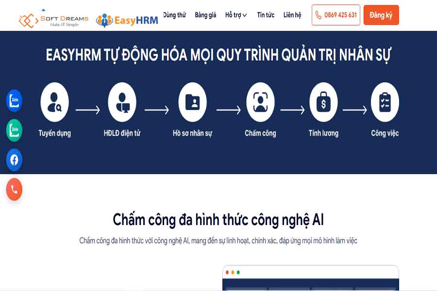 Phần mềm quản trị nhân sự toàn diện EasyHRM