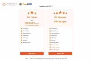 Bảng giá tính lương 50 nhân sự của EasyHRM siêu hợp lý