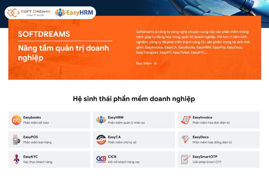 EasyHRM thuộc hệ sinh thái Softdreams