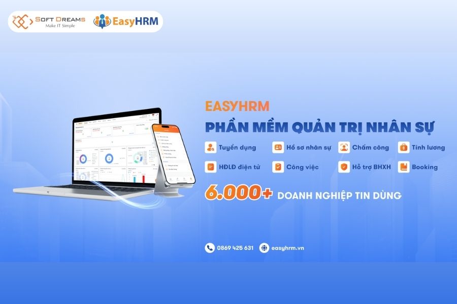 EasyHRM tự động hóa quản trị nhân sự