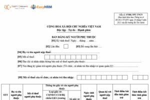 Mẫu đăng ký người phụ thuộc để giảm trừ gia cảnh