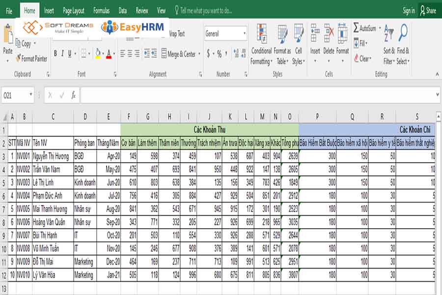 Cách làm phiếu lương hàng loạt trên Excel