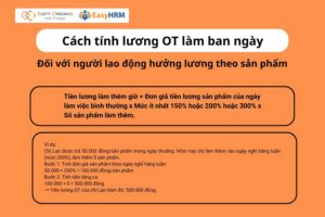 Cách tính lương tăng ca vào ban ngày đối với người lao động hưởng lương theo sản phẩm