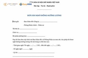 Cấu trúc của mẫu đơn xin nghỉ không lương