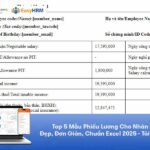 Top 5 Mẫu Phiếu Lương Cho Nhân viên Đẹp, Đơn Giản, Chuẩn Excel 2025 – Tải Miễn Phí