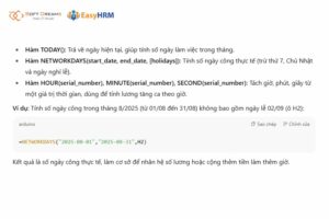 Các hàm xử lý thời gian trong tính lương