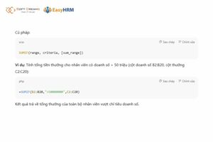 Hàm SUMIF rất thông dụng trong các hàm tính lương thưởng trong excel
