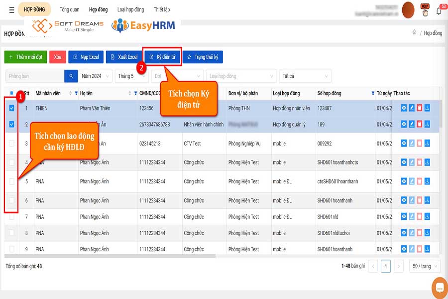 Phần mềm hợp đồng điện tử EasyHRM