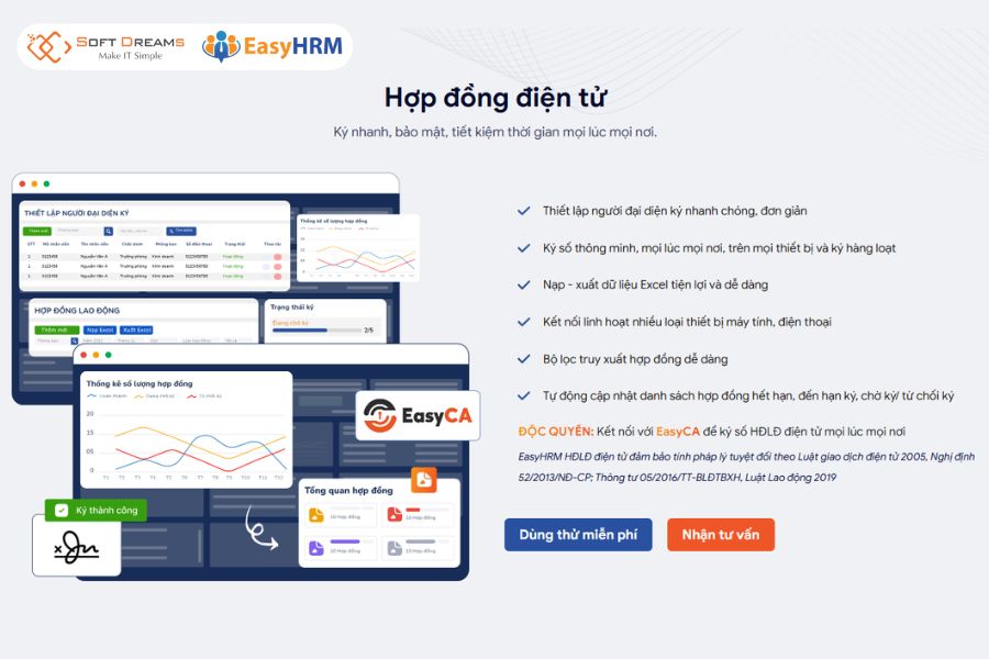EasyHRM - phần mềm HĐLĐ điện tử hiện đại, bảo mật