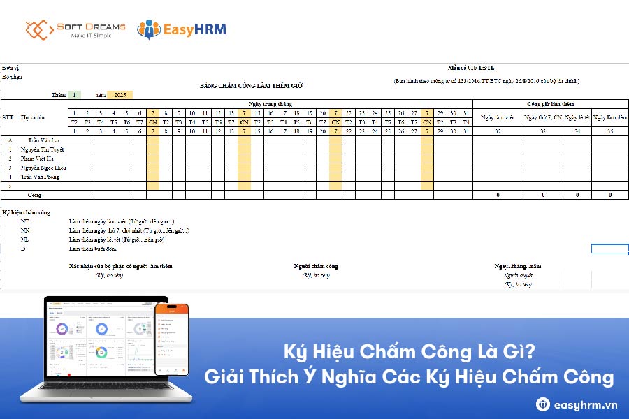 Ký Hiệu Chấm Công Là Gì? Giải Thích Ý Nghĩa Các Ký Hiệu Chấm Công