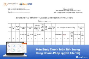 Mẫu Bảng Thanh Toán Tiền Lương Đúng Chuẩn Pháp Lý [Có File Tải]