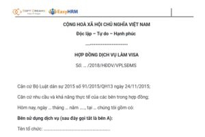 Mẫu hợp đồng dịch vụ làm visa