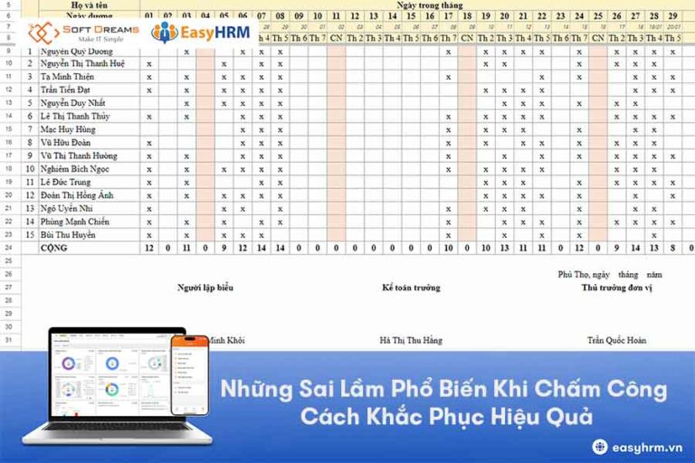 Những sai lầm phổ biến khi chấm công - Cách khắc phục