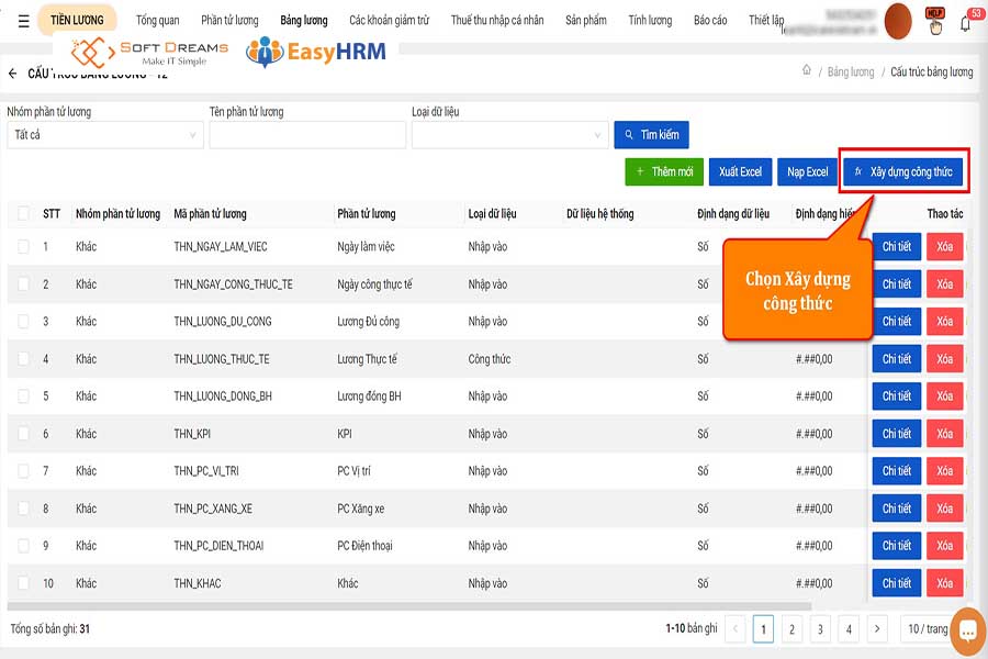 Phần mềm tính lương công nhân EasyHRM