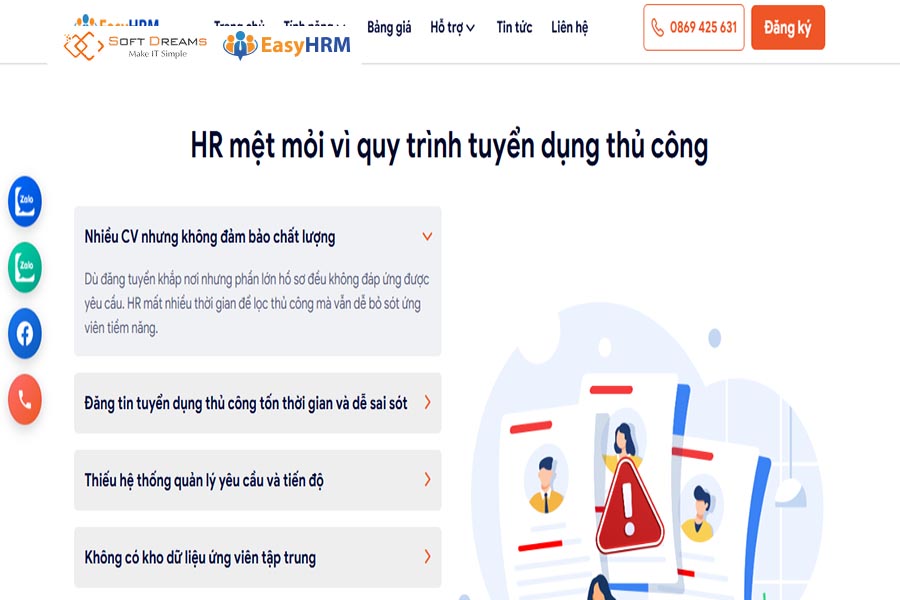 Tuyển dụng dễ dàng hơn với phần mềm EasyHRM