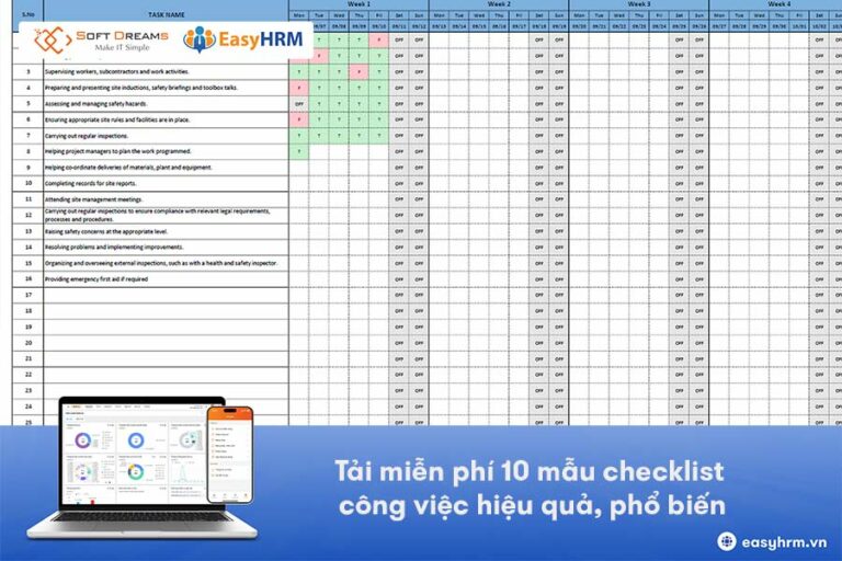 Top 10+ Mẫu checklist công việc hiệu quả, phổ biến [TẢI MIỄN PHÍ]