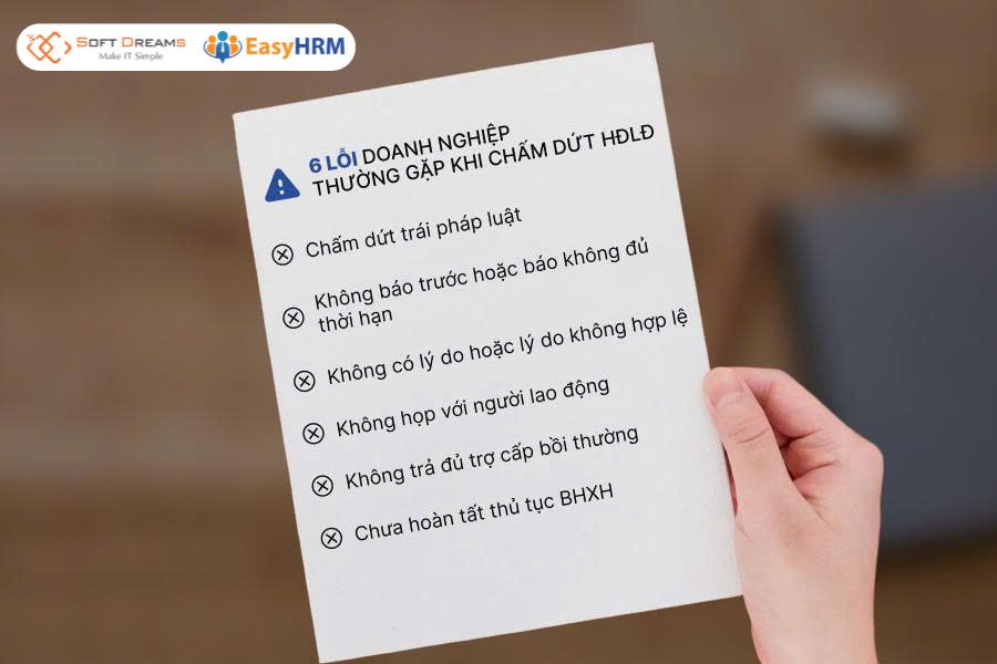 6 lỗi doanh nghiệp thường gặp khi chấm dứt hợp đồng lao động