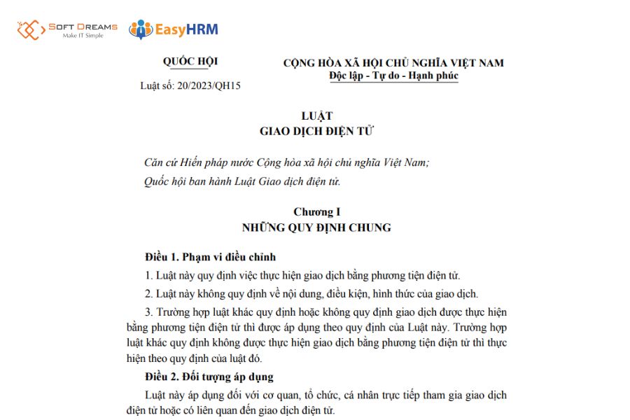 Luật Giao dịch điện tử 2023