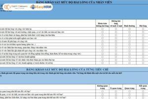 Mẫu khảo sát mức độ hài lòng của nhân viên