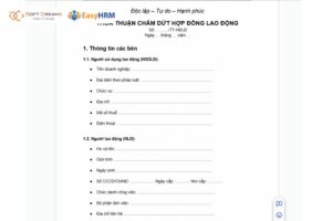 Thông tin các bên cần có trong thỏa thuận chấm dứt hợp đồng lao động