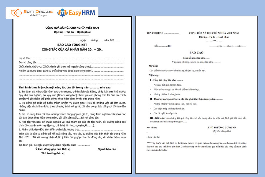 Bản báo cáo hoạt động theo năm mang tính chất tổng kết và hoạch định