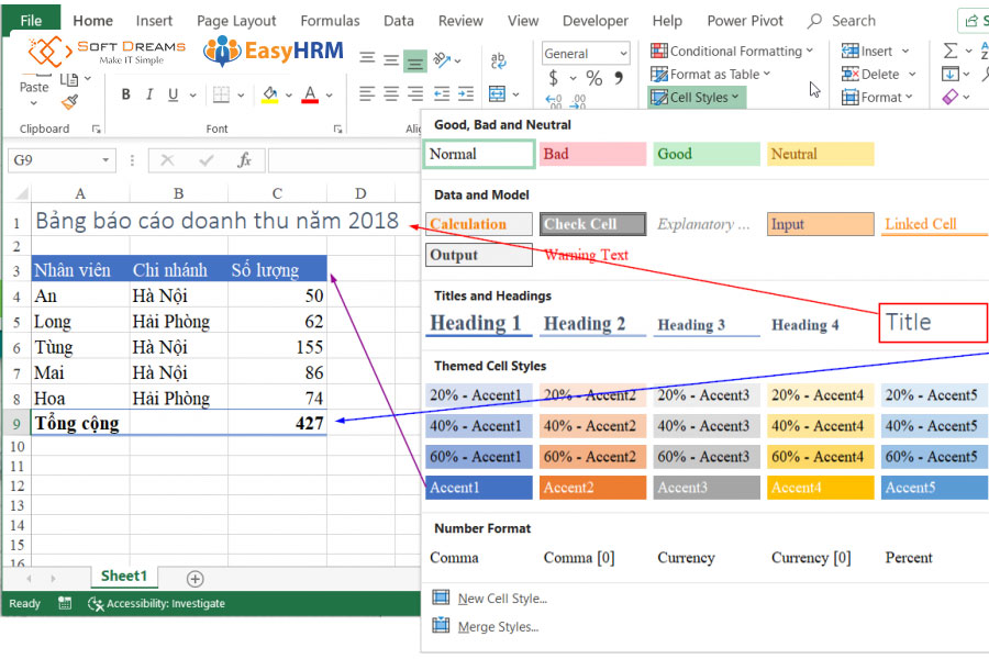 Trình bày bảng tính đẹp để đối chiếu dễ dàng