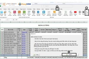 Chuẩn bị phiếu lương trong excel