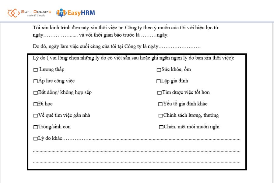 Lý do nghỉ việc nên rõ ràng và lịch sự