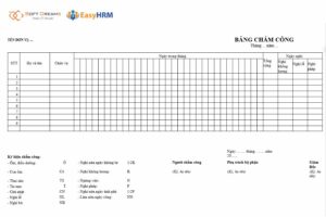 Mẫu bảng chấm công tính lương bằng word