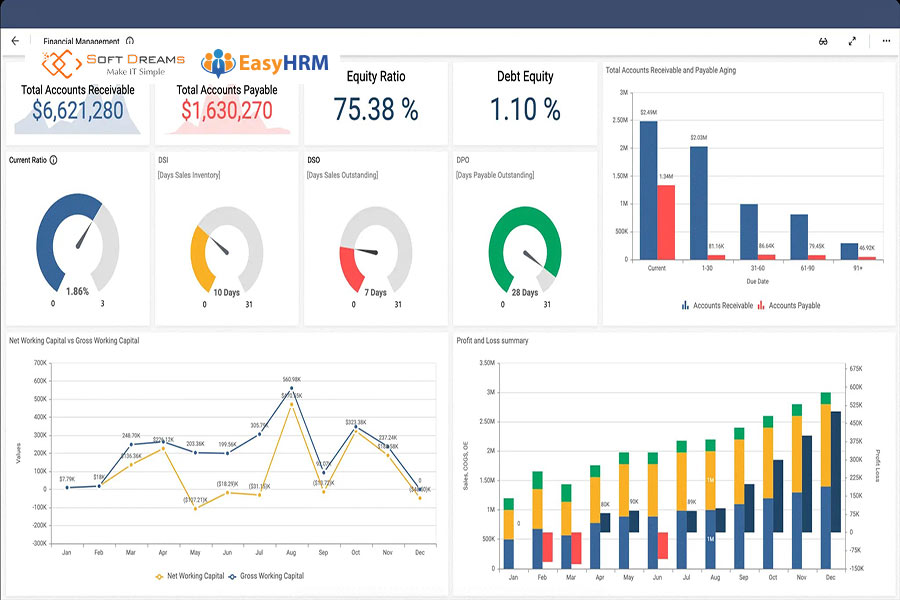 Business Dashboard hiển thị các hoạt động tăng trưởng của doanh nghiệp