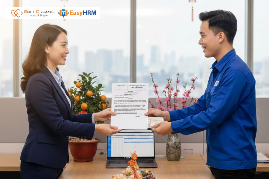 Gửi giấy thông báo thưởng Tết trực tiếp đến NLĐ