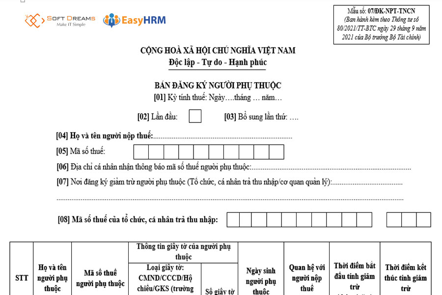 Đăng ký người phụ thuộc đúng và đủ theo quy định nhà nước