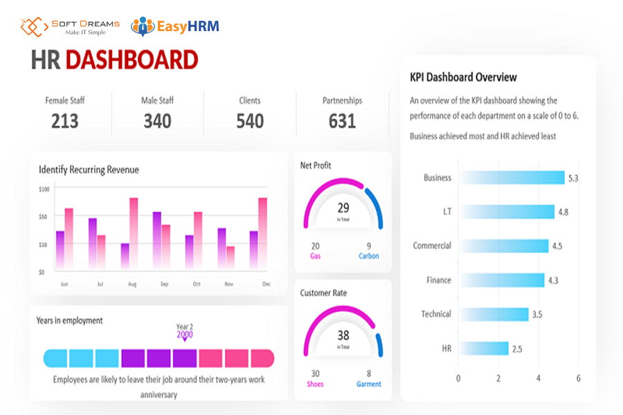 Mẫu Dashboard cho nhân sự