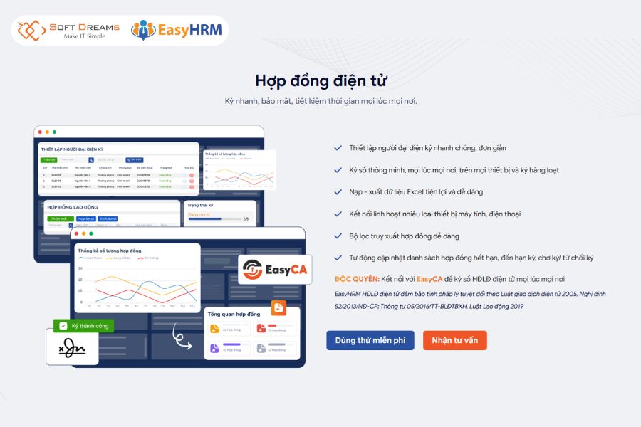 EasyHRM - Phần mềm hợp đồng điện tử tiện lợi