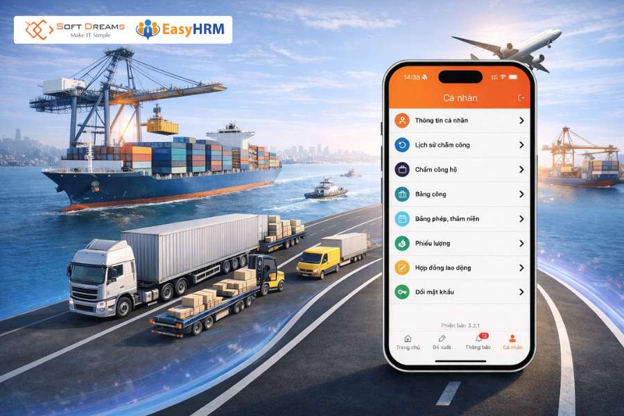 Phầm mềm EasyHRM giúp quản lý nhân sự trong ngành logistics hiệu quả hơn
