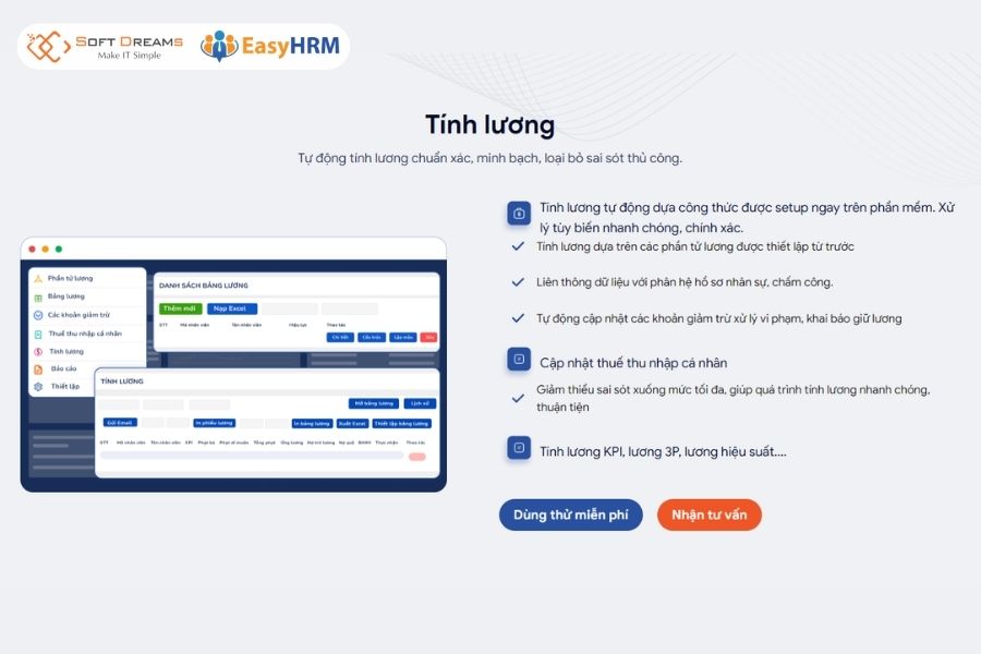 EasyHRM phần mềm tính lương chính xác cho doanh nghiệp
