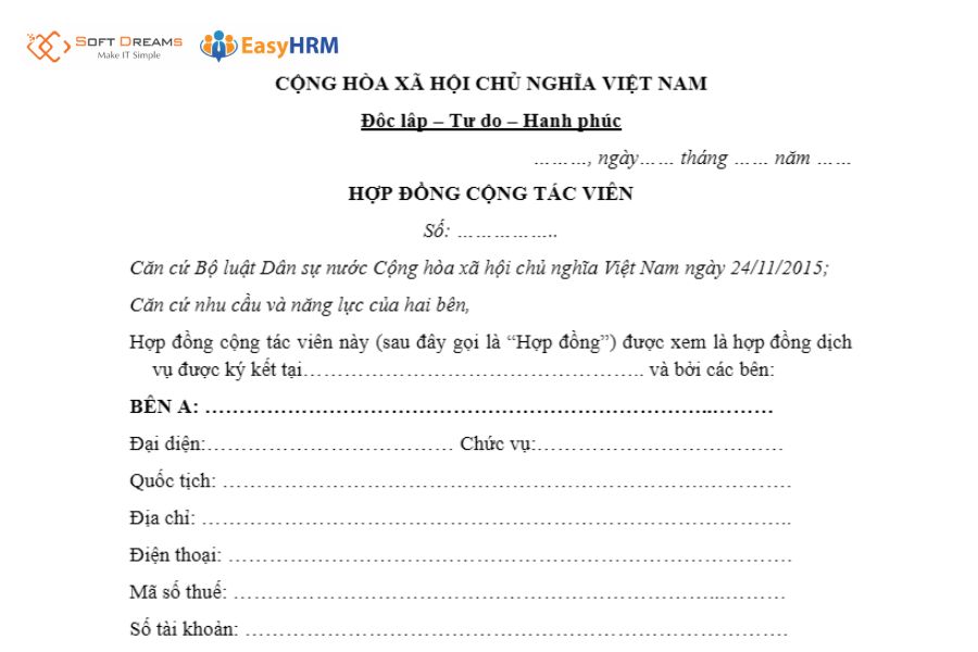 Hợp đồng cộng tác viên độc lập không cần đóng BHXH