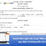 Mẫu quyết định nghỉ việc: Quy định, File tải miễn phí [ĐẦY ĐỦ MẪU]